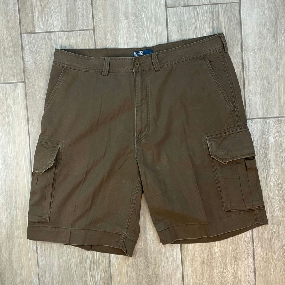 Polo Ralph Lauren Cargo Shorts Mens 42 Brown Classic Fit Chino Cotton Big